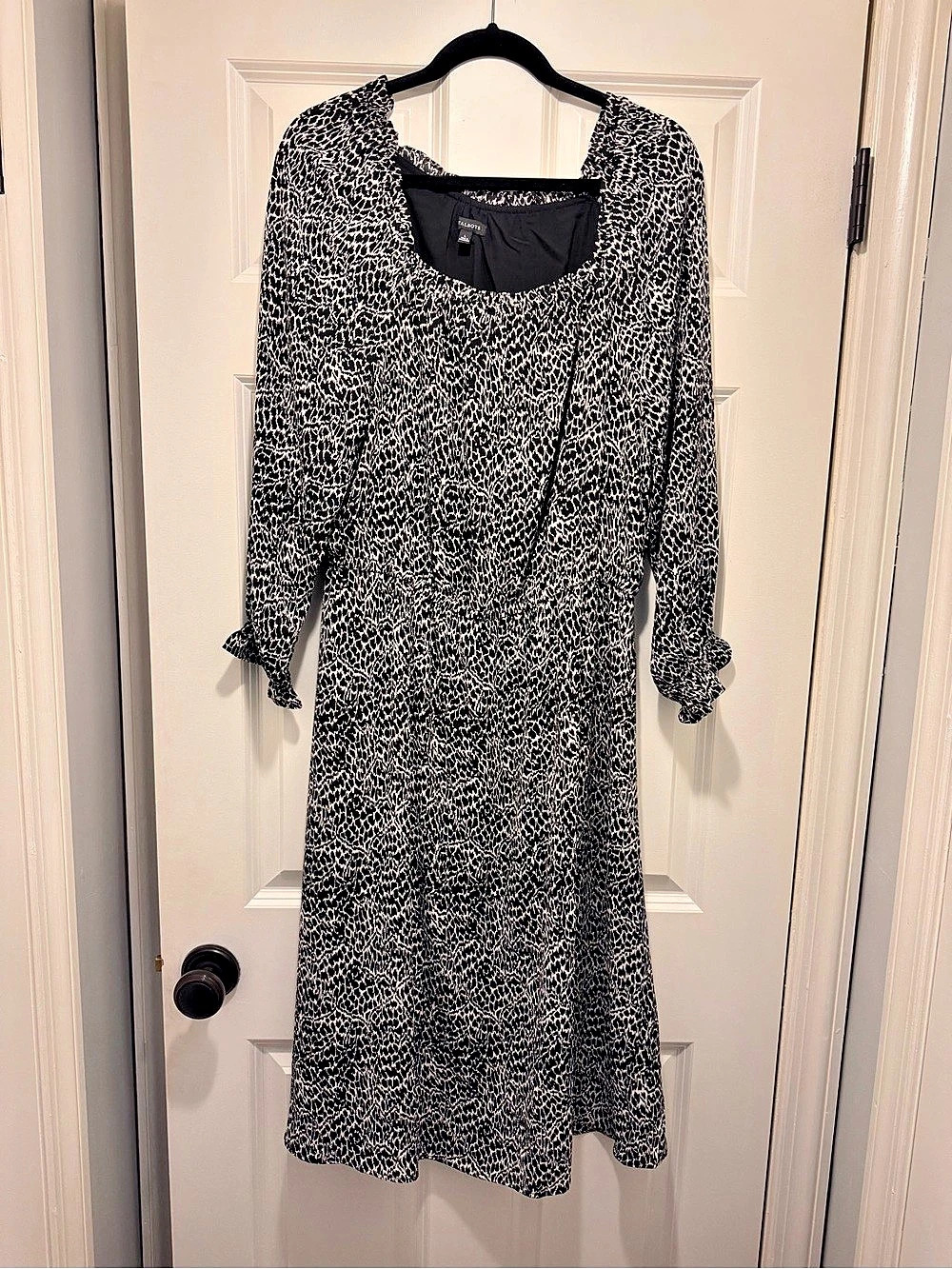 Talbots Black & White Animal Print Maxi Dress